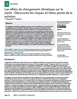 Santé et changement climatique 2019 Canada ca