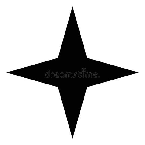 Star Of 4 Points Silhouette Style Icon Vector Design Stock Vector