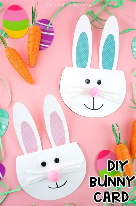How To Make A Simple Easter Bunny Card In 2020 Animal Crafts For Kids