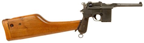 Deactivated Wwi Mauser C96 Schnellfeuer Pistol With Shoulder Stock