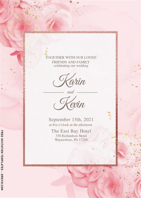 7 Beautiful In Pink Wedding Invitation Templates Download Hundreds
