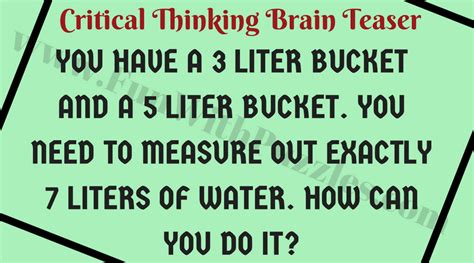 Brain Teasers To Boost Students Critical Thinking Skills Brain