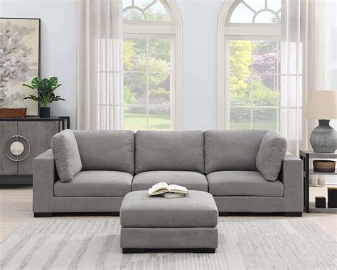 STARTOGOO Modern Living Room Furniture Set Upholstered Sofa Linen Sect