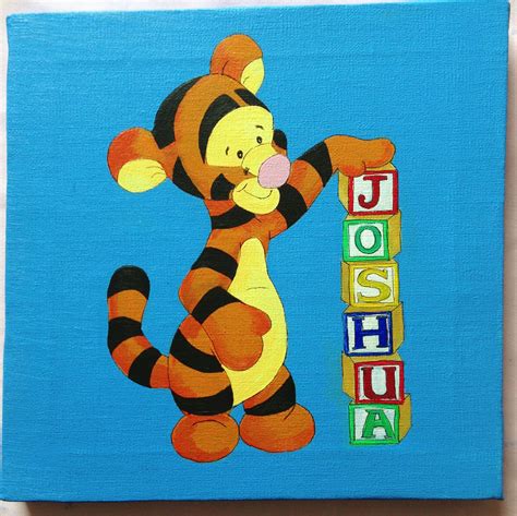 Tigger Painting Acrylic On Canvas For Baby Joshuas