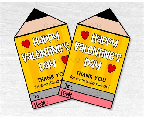Valentines Teacher Tag Printable Thank You Tags For Valentines Day