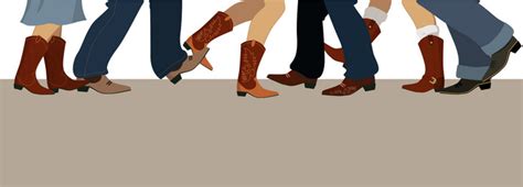 Country Western Dance Silhouette Banner Royalty Free Vector