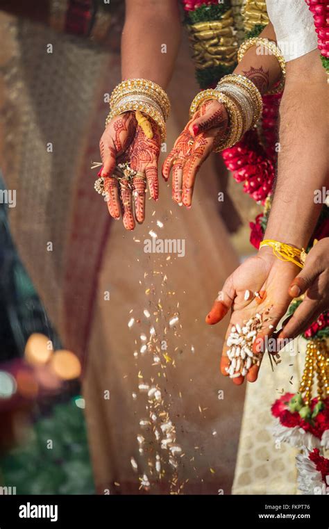 Fire Ceremony At Indian Hindu Wedding Ceremony Stock Photo Alamy