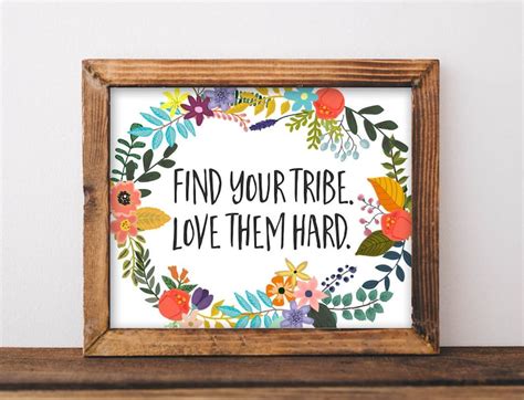 Tribe Printable Wall Art Find Your Tribe Love Them Hard Quote Etsy