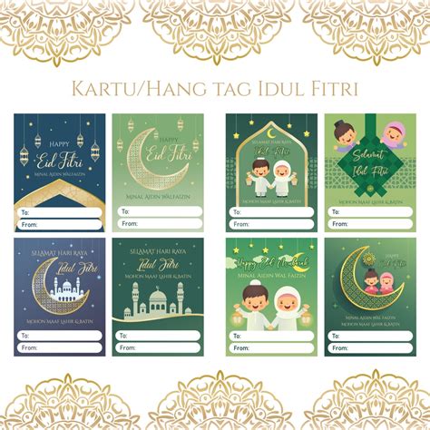Jual Kartu Ucapan Hang Tag Lebaran Sticker Idul Fitri Lebaran Ramadhan