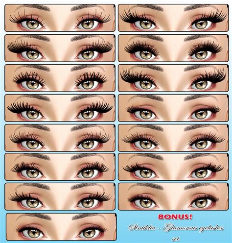 Sintiklias Creations Big Set Of Eyelashes Few Collections For Sims 3