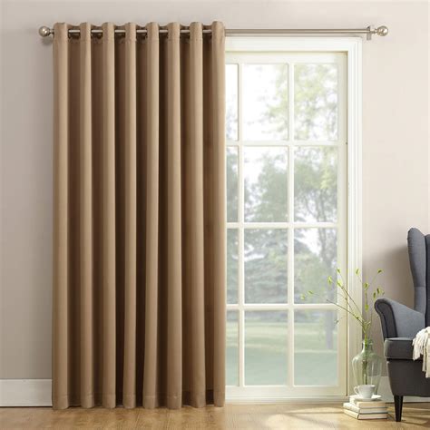 100 X 84 Taupe Brown Efficient Sliding Patio Door Curtain Panel With