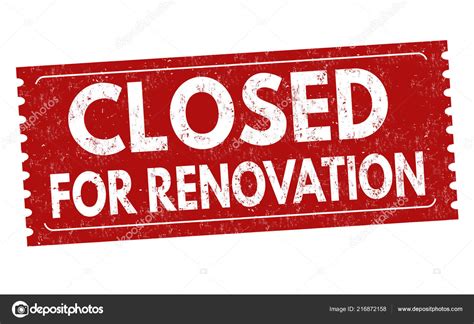 Closed Renovation Sign Stamp White Background Vector Illustration ...