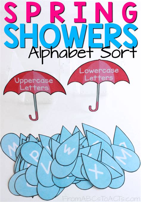 Printable Spring Showers Alphabet Sort From Abcs To Acts