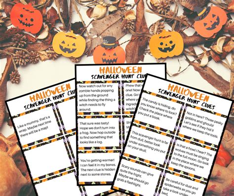 Paper And Party Supplies Its Punny Outdoor Halloween Treasure Hunt Cards