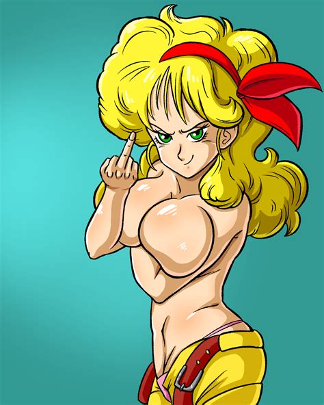 Rule 34 Bad Launch Big Breasts Blonde Hair Dragon Ball Holding Breast Launch Middle Finger