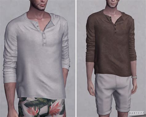 Long Sleeve T Shirt Darte77 Custom Content For Ts4 Sims 4 Men