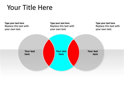 Powerpoint Slide Venn Diagram Blue 3 Circles Pl140