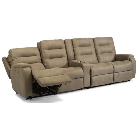 Flexsteel Arlo 5 Piece Power Reclining Sectional With Power Headrests