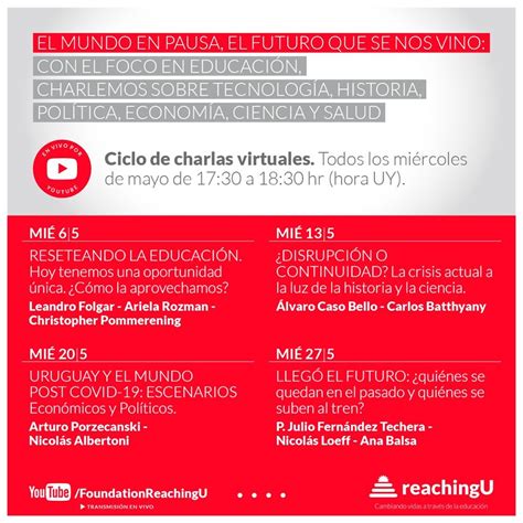 Ciclo De Charlas Virtuales De ReachingU Uruguay Educa