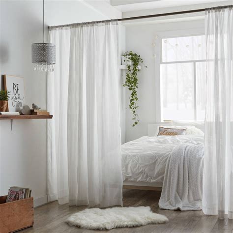Juxt Sheer Curtain Room Divider Ideas Bedroom Small Apartment