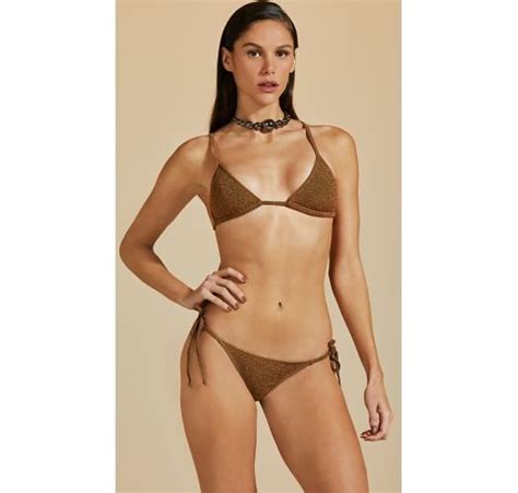 Luxurious Copper Side Tie Brazilian Bikini With Lurex Bojo Dupla Face