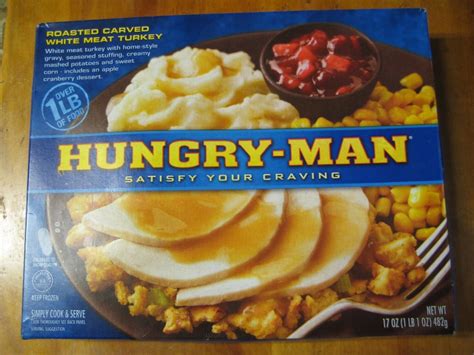 Frozen Friday Hungry Man Roasted Carved Turkey Dinner Brand Eating