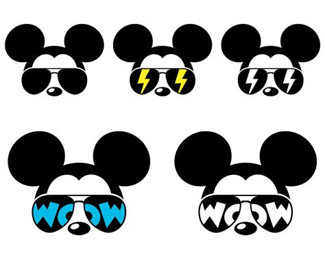 Mickey Svg Sunglasses Mickey Mouse Svg Minnie Bow Svg Etsy