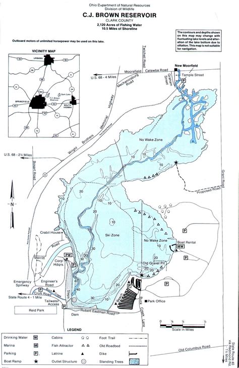 Cj Brown Reservoir Fishing Map Southwest Ohio Go Fish Ohio