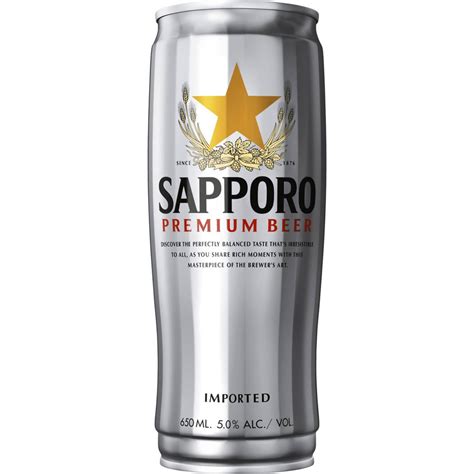 Sapporo Premium Lager Beer Can 650ml Woolworths