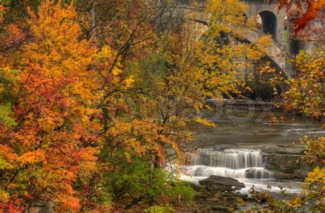 Berea Falls Ohio During Peak Fall Stock Image Colourbox