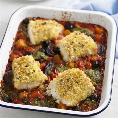 Crispy Cod Tray Bake | Recipe | Baked dinner recipes ...