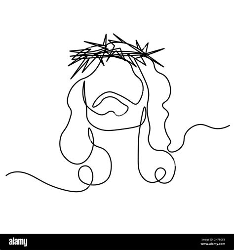 One Continuous Single Drawn Line Art Doodle Spirituality Jesus Christ A