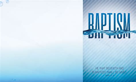 Baptism Blue Bulletin Church Bulletins Outreach Marketing