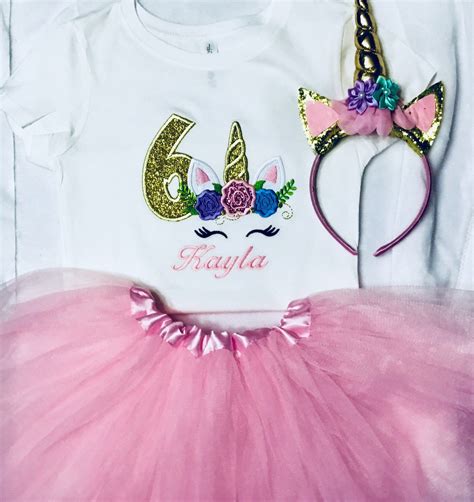 Unicorn Birthday Outfit Includes Top Tutu And Headband Etsy