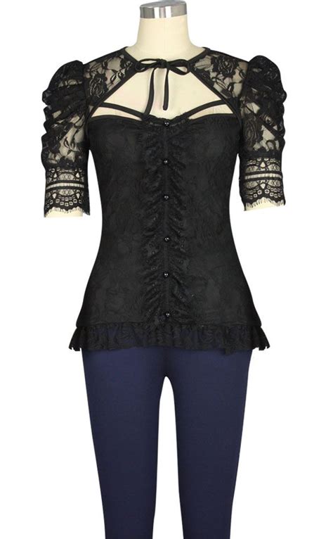 Chic Star Plus Size Gothic Black Lace Top Beautiful Plus Size Gothic