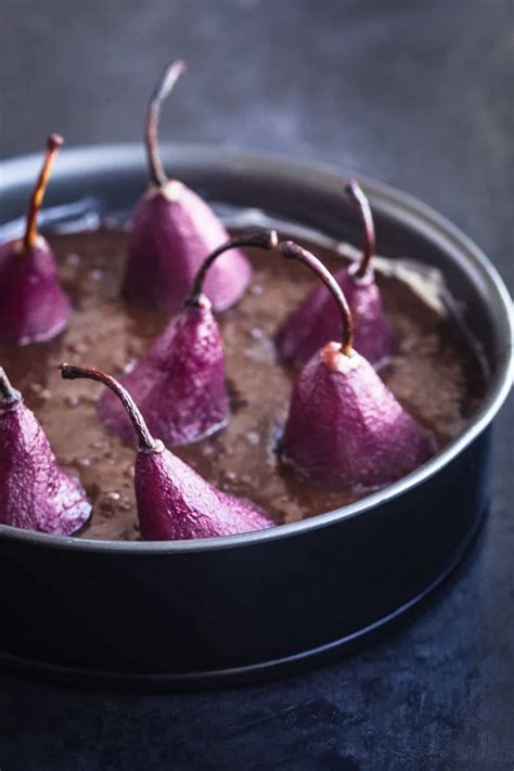 Spiced Red Wine Pear Chocolate Cake Recipe Pear And Chocolate
