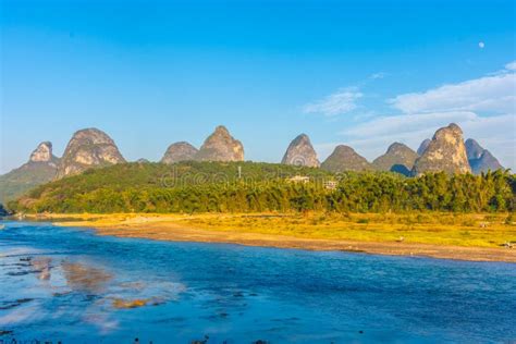 Landscape Of The Li River In Yangshuo China Stock Image Image Of