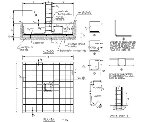 Structural Detail Drawing Of The Column In Dwg AutoCAD File Detailed Drawings Autocad Column