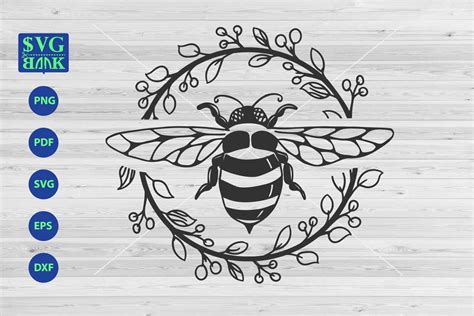 Bee Svg File Bumblebee Svg Bee With Flower Frame 326291 Svgs