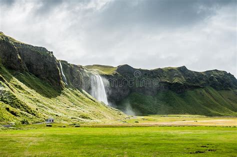 Beautiful Waterfall Seljalandsfoss In South Of Iceland Stock Image