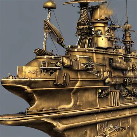 Steampunk Battleship Super Details 4 K Stable Diffusion Openart