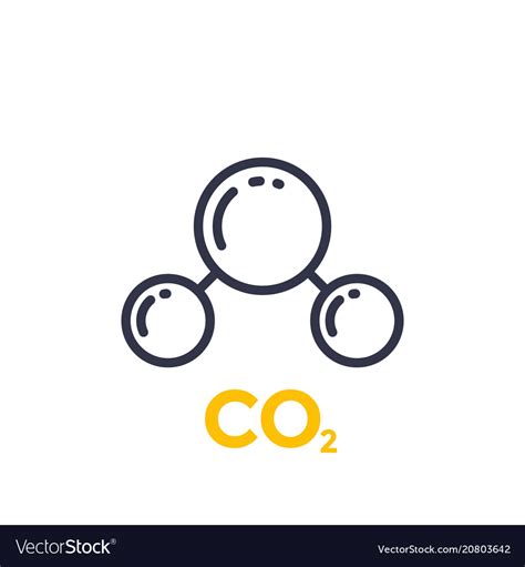 Co2 Molecule Line Icon Royalty Free Vector Image