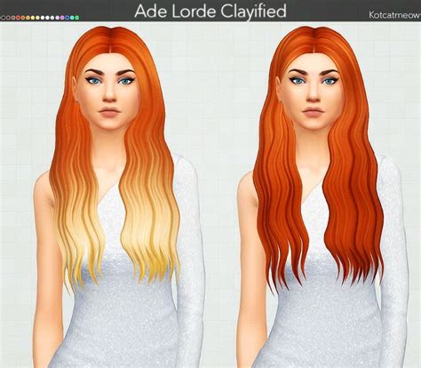 Kot Cat Ade Lorde Hair Clayified Lorde Hair Sims 4 Sims 4 Tattoos