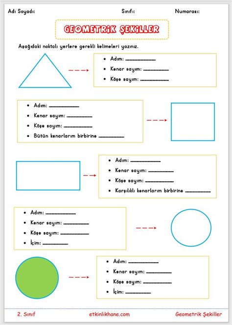 Geometrik Ekilleri Kenar Ve K E Say Lar Na G Re S N Fland R R