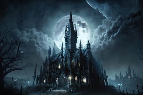 Premium Photo Fantasy Dark Gothic Castle Of A Vampire City