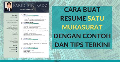 Bagi anda yang menggunakan microsoft word, anda boleh download template resume ini melalui perisian tersebut dengan cara Cara Buat Resume Satu Mukasurat Dengan Contoh dan Tips ...