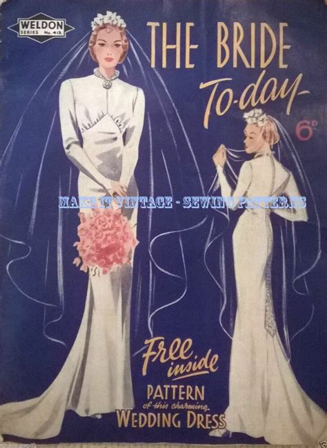 See more ideas about sewing patterns, sewing dresses, dress sewing pattern. Vintage 30's 40's WELDONS WEDDING EVENING DRESS Fishtail ...