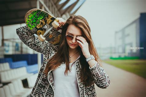 Girl With Skateboard