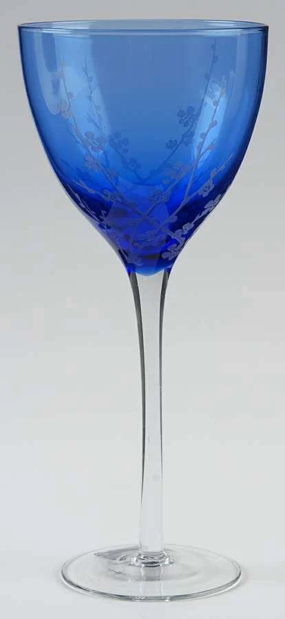 Cherry Blossom Cobalt Blue Water Goblet By Mikasa Replacements Ltd Cobalt Blue Mikasa