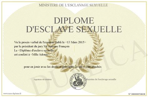 Diplome D Esclave Sexuelle